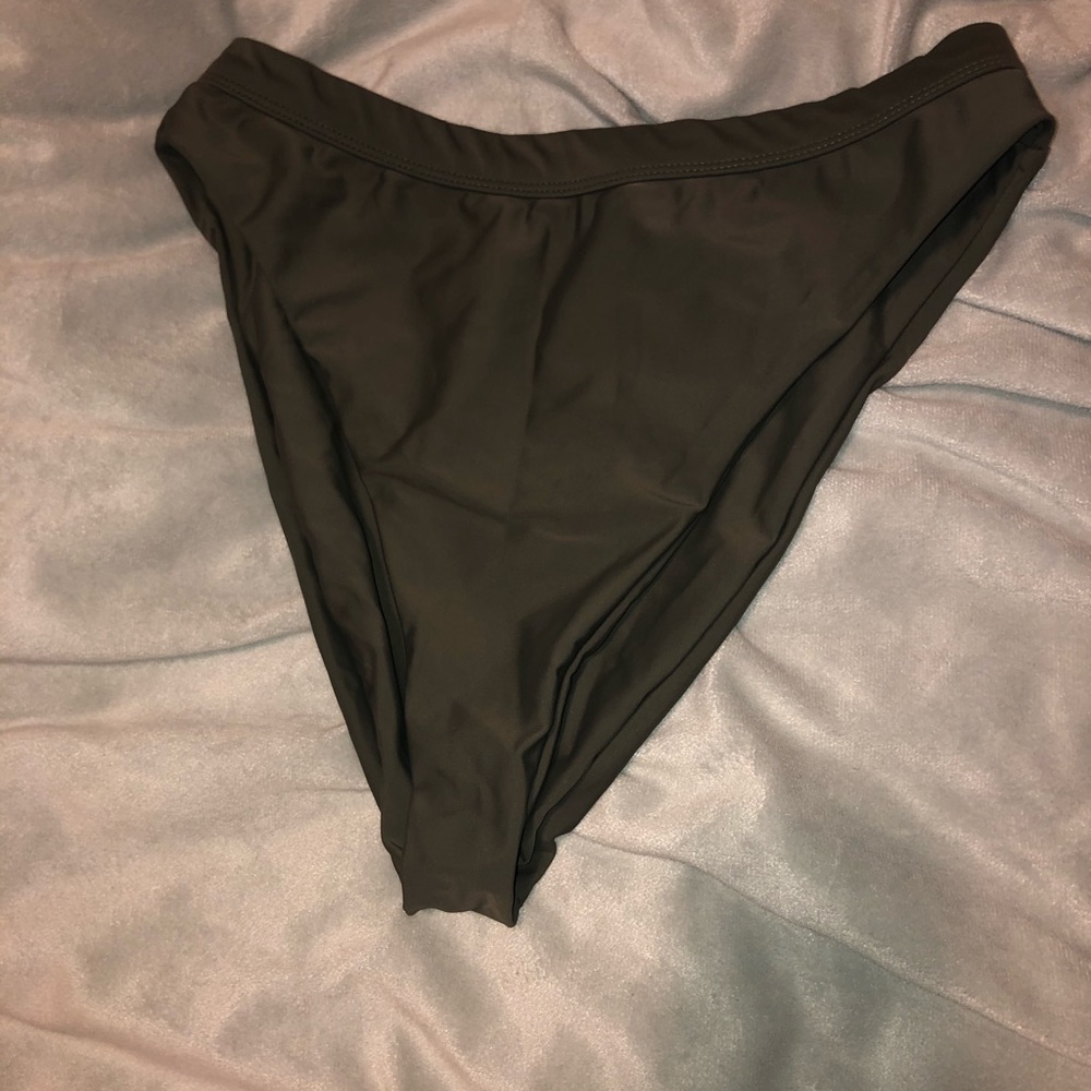 olive green high leg bikini bottoms